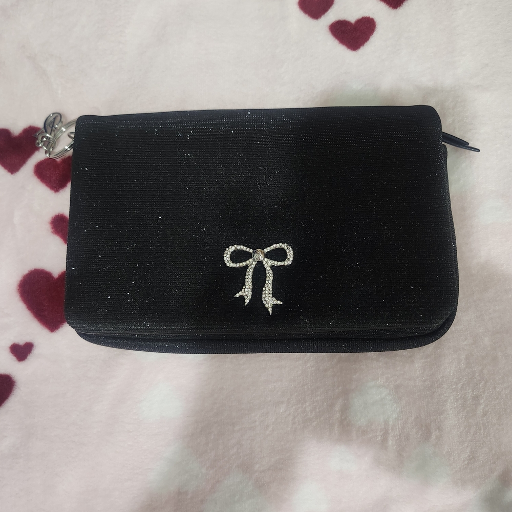 Victoria's Secret Black Clutch with Silver Bow